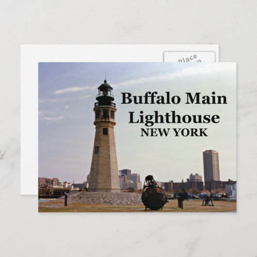 Carte Postale Buffalo Main Lighthouse, New York Postcard (Devant / Derrière)