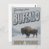 Carte Postale Buffalo New York hiver (Devant / Derrière)