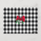 Carte Postale Buffalo Plaid and Red Bow Photo Christmas (Dos)