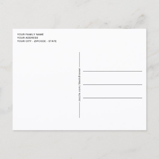 Carte Postale Buffalo Plaid Lumberjack Noir Vert & Flocons de Ne (Dos)