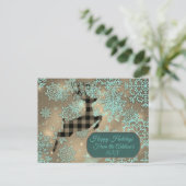 Carte postale Buffalo Plaid Reindeen Snowflake Hol (Debout devant)