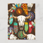 Carte Postale Buffalo Skull Native American Emblem (Devant)