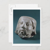 Carte Postale Buffed sandstone head of a foreigner, Sarnath, 3rd (Devant / Derrière)