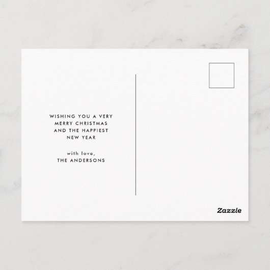 Carte Postale Buffle blanc festif plaqué photo unique Noël (Dos)