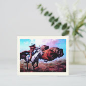 Carte Postale buffle de chasse indien américain (Debout devant)