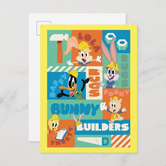 Carte Postale BUGS BUNNY BUILDERS™| Character Grid Pattern (Devant / Derrière)