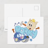 Carte Postale BUGS BUNNY BUILDERS™| Dessin de Porky (Devant / Derrière)