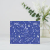 Carte Postale BUGS BUNNY BUILDERS™| Sketch Blueprint Pattern (Debout devant)