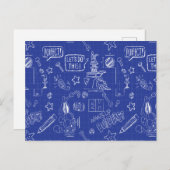 Carte Postale BUGS BUNNY BUILDERS™| Sketch Blueprint Pattern (Devant / Derrière)