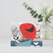 Carte Postale BUGS BUNNY™ & Gossamer Préparation de repas Whimsi (Debout devant)