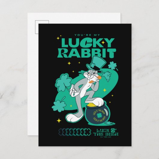 Carte Postale BUGS BUNNY™ Lucky Rabbit (Devant / Derrière)