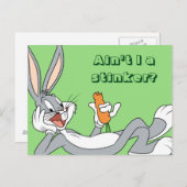 Carte Postale BUGS BUNNY™ Lying Down Eating Carrot (Devant / Derrière)