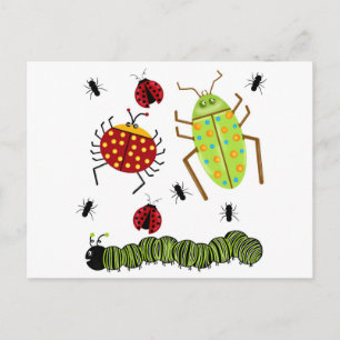 Carte Postale Bugs De Littlebeane Insectes Ladybug Ant Caterpill
