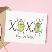 Carte Postale Bugs et baisers Je vous manque École d'insectes