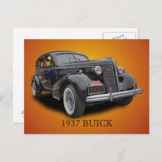 CARTE POSTALE BUICK 1937 (Devant / Derrière)