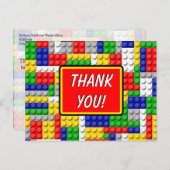 Carte Postale Building Blocks Garçons Anniversaire Fête Merci No (Devant / Derrière)
