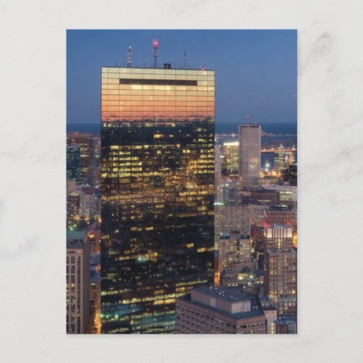 Carte Postale Building of Boston with light trails on road (Devant)