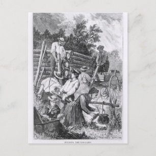 Carte Postale Building the Log-Cabin