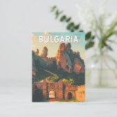 Carte Postale Bulgarie Illustration Voyage Art Vintage (Debout devant)
