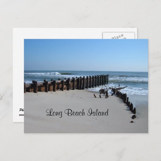 Carte Postale Bulkhead rustique sur la plage (Devant / Derrière)