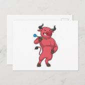 Carte Postale Bull aux fléchettes avec Dart (Devant / Derrière)