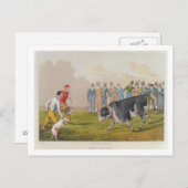 Carte Postale 'Bull Baiting', pub.de Thomas McLean, 1820, (impri (Devant / Derrière)