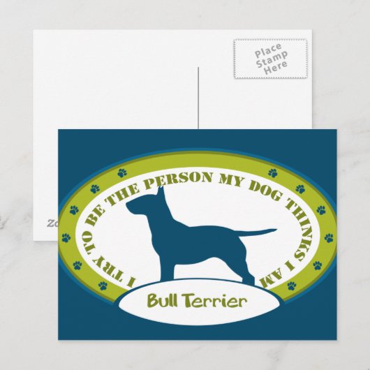 Carte Postale Bull Terrier (Devant / Derrière)