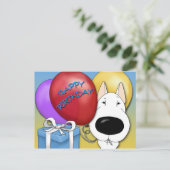 Carte postale Bull Terrier Anniversaire (Debout devant)