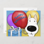 Carte postale Bull Terrier Anniversaire (Devant / Derrière)