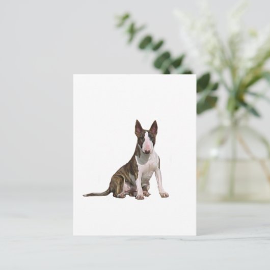 Carte Postale Bull Terrier (B) - Brindle et blanc (Debout devant)