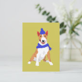 Carte Postale Bull-terrier bleu de miniature de casquette et de (Debout devant)