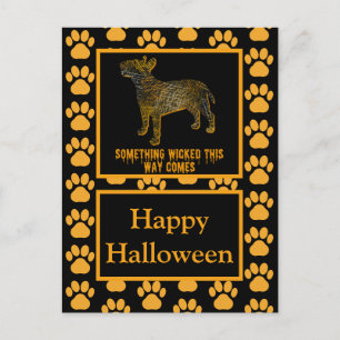 Carte Postale Bull Terrier Français Chien Silhouette Happy Hallo