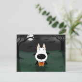 Carte Postale Bull Terrier Halloween Vampire (Debout devant)