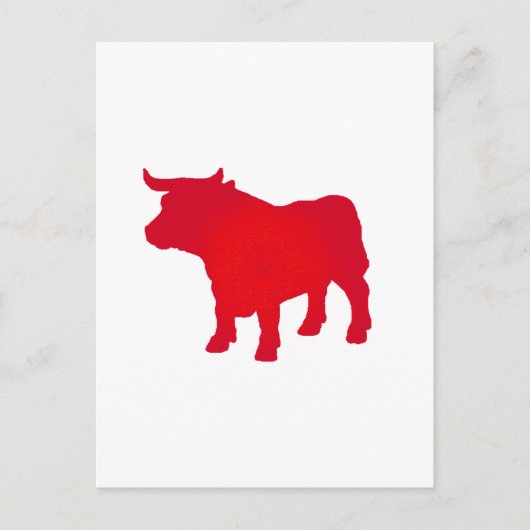 Carte Postale Bull voir rouge (Devant)