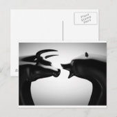 Carte Postale Bull vs ours noir et blanc (Devant / Derrière)