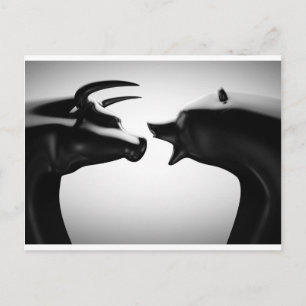 Carte Postale Bull vs ours noir et blanc