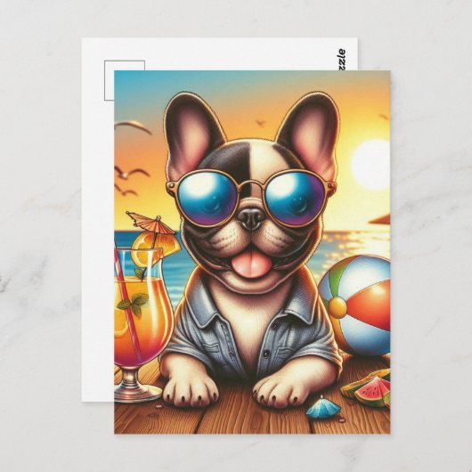 Carte postale Bulldog (Devant / Derrière)