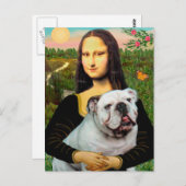 Carte Postale Bulldog 9 anglais - Mona Lisa (Devant / Derrière)