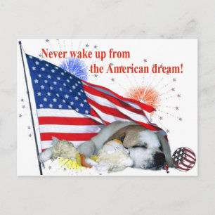 Carte Postale Bulldog anglais - American Dream
