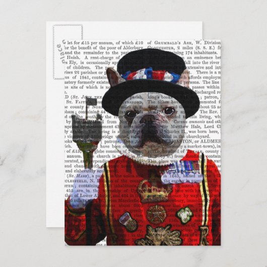 Carte Postale Bulldog Beefeater (Devant / Derrière)