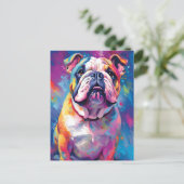 Carte Postale Bulldog coloré (Debout devant)