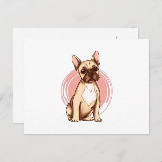 Carte Postale bulldog français (Devant / Derrière)