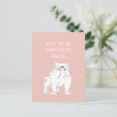 Carte postale Bulldog Personnalisé Nom du chien (Debout devant)