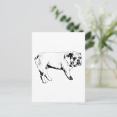 Carte postale Bulldog Snow-Hello (Debout devant)