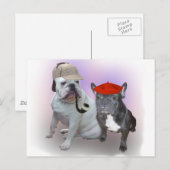 Carte Postale bulldogs anglais et français (Devant / Derrière)