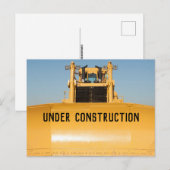 Carte Postale Bulldozer en construction (Devant / Derrière)