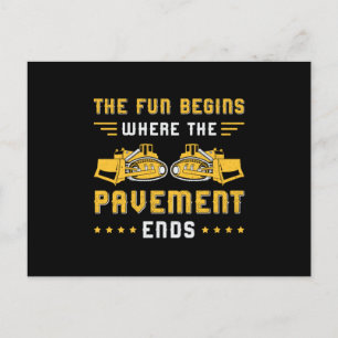 Carte Postale Bulldozer Pavement se termine chantier de construc