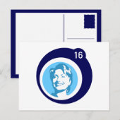 Carte Postale bulle bleue d'hillary clinton (Devant / Derrière)