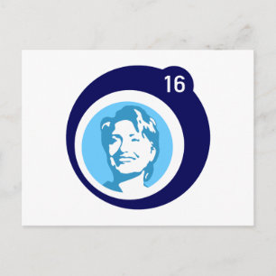 Carte Postale bulle bleue d'hillary clinton