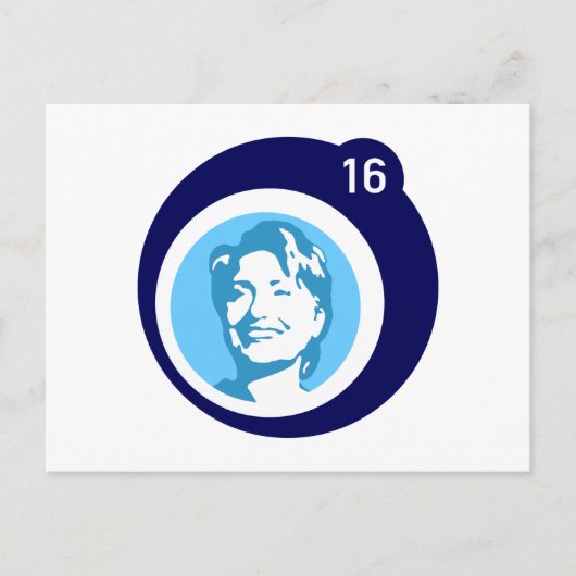 Carte Postale bulle bleue d'hillary clinton (Devant)